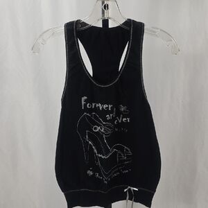 Black Graphic Tank Top
